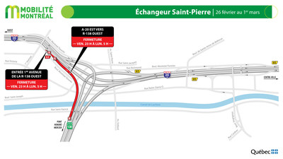 changeur Saint-Pierre (A-20 / R-138), fin de semaine du 26 fvrier (Groupe CNW/Ministre des Transports)