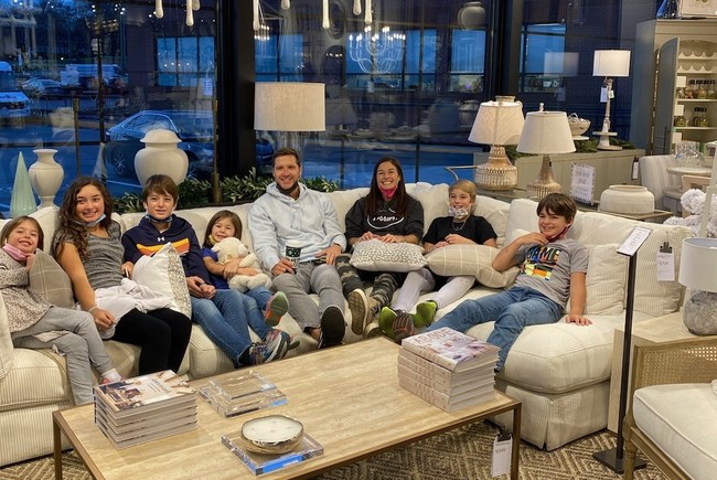 Walker Hayes and his family visit the Nashville location of Ballard Designs to choose their new living room furniture and decor, and agree on the huge Roswell Sectional sofa!