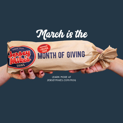 This March, Jersey Mike's Subs celebrates its 11th Annual Month of Giving fundraising campaign, joining forces with more than 200 local charities.