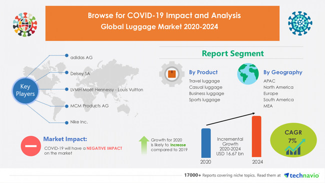 Luggage Market by Product, Distribution Channel, and Geography - Forecast and Analysis 2020-2024