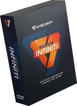 K7 Computing (K7 कम्प्यूटिंग) द्वारा आजीवन मान्य एन्टीवायरस को पेश किया है- K7 Ultimate Security Infiniti Edition (K7 अल्टीमेट सिक्योरिटी इन्फिनिटी एडिशन)