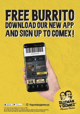 Guzman Y Gomez Mexican Kitchen launches new mobile app and sets the benchmark for convenient Mexican fast food. And the best part? Anyone who downloads GYG’s app will receive their first burrito free!