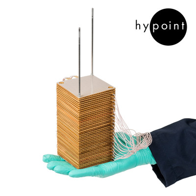 Proprietary high-temperature proton-exchange membrane (HTPEM) fuel cells for use in HyPoint's Turbo Air-Cooled Hydrogen Fuel Cell System. Proprietary high-temperature proton-exchange membrane (HTPEM) fuel cells for use in HyPoint's Turbo Air-Cooled Hydrogen Fuel Cell System.