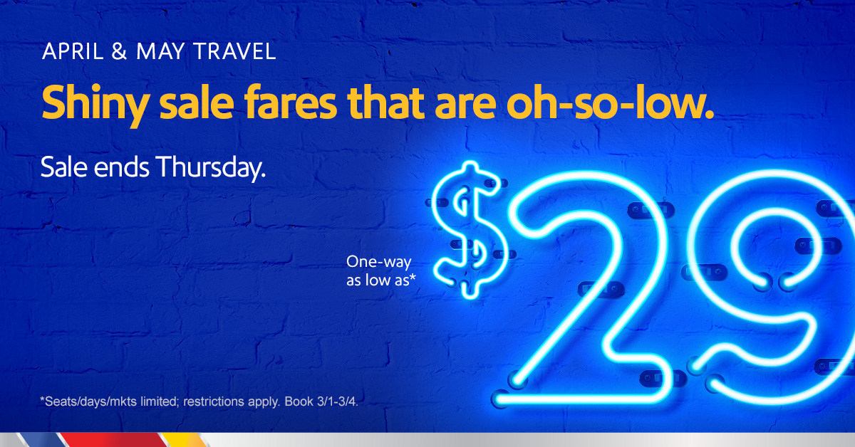 Hurry And Book! Southwest Airlines Announces Second FourDay 29 Fare