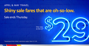Hurry And Book! Southwest Airlines Announces Second Four-Day $29 Fare Sale In 2021; Say Wow To April And May Travel
