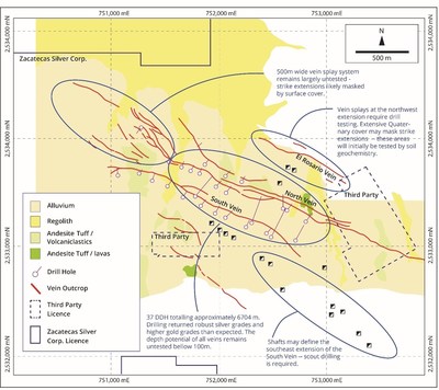 Figure 3 - Muleros Vein System (CNW Group/Zacatecas Silver Corp.)