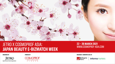 JETRO x Cosmoprof Asia present Japan Beauty e-Bizmatch Week, which will take place online from 22 to 26 March 2021.