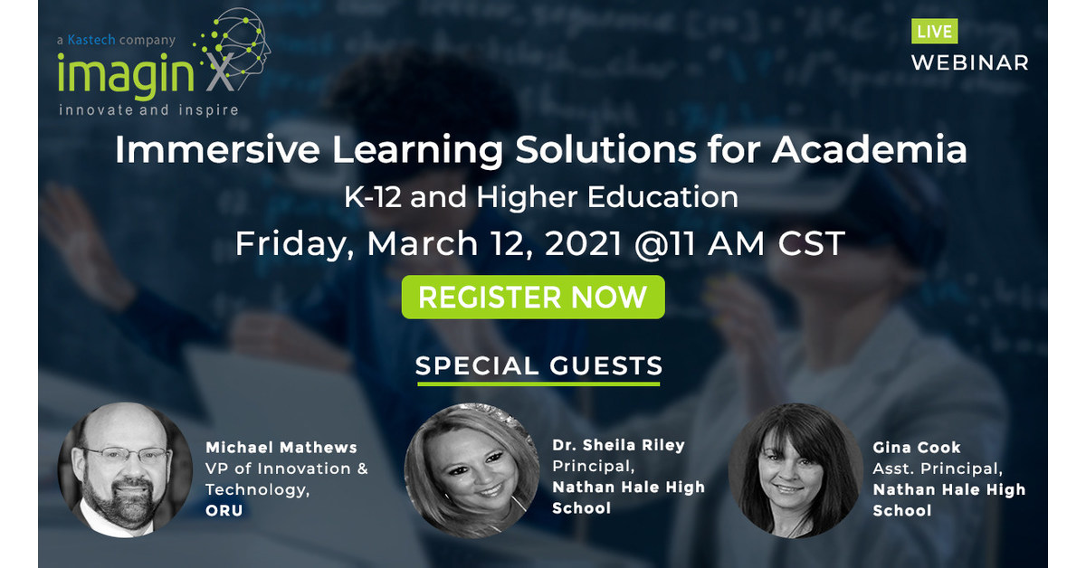 Upcoming Webinar Hosted by imaginX: Immersive Learning Solutions for Academia, K-12 and Higher Education