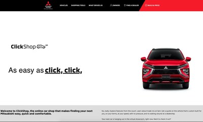 Mitsubishi Motors North America, Inc. announces the launch of ClickShop, a custom, 24-hour digital showroom for consumers to shop across Mitsubishi’s entire dealer network.