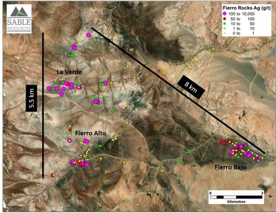 Figure 1. Location of the La Verde zone in relation to the El Fierro Project (CNW Group/Sable Resources Ltd.)
