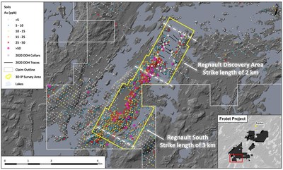 Figure 1. Map of the Regnault Area (CNW Group/Kenorland Minerals Ltd.)