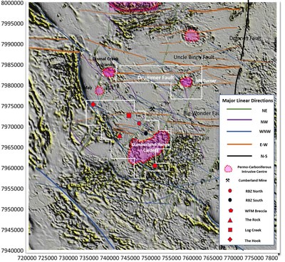 FIGURE 4 - GEORGETOWN INLIER REPROCESSED AEROMAGNETICS AND LINEARS (CNW Group/Essex Minerals Inc)