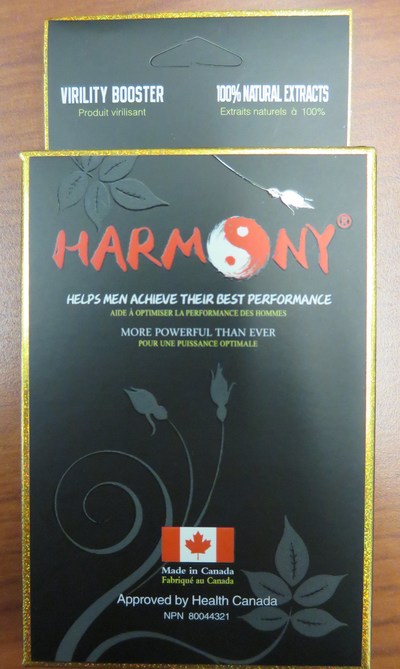 Harmony, front of package (CNW Group/Health Canada)