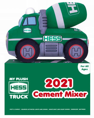 My Plush Hess Truck: 2021 Cement Mixer is now on sale exclusively at HessToyTruck.com for $29.99 with free standard shipping and Energizer® batteries included.