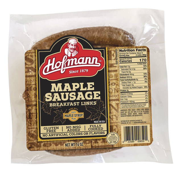 Hofmann's New Maple Sausage Breakfast Links Made with Grade-A NYS Maple Syrup