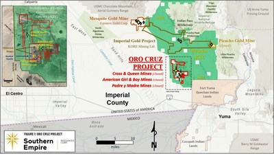 Figure 1: Location of the Oro Cruz Project relative to the Picacho Area of Critical Environmental Concern (CNW Group/Southern Empire Resources Corp.)