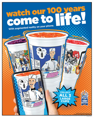 White Castle, family-owned business since 1921 and founder of fast food, celebrates 100 years! 

In collaboration with Coca-Cola, a partner since 1921, White Castle has introduced a set of three collectible augmented reality soft drink cups. Designed by Columbus artist Bryan Moss, the cups come alive with sound and motion when viewed through a smartphone. Each cup features a different time period in White Castle’s history, including notable milestones for the company.