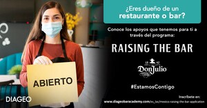 Diageo extiende apoyos para restaurantes y bares en México a través de su programa Raising The Bar