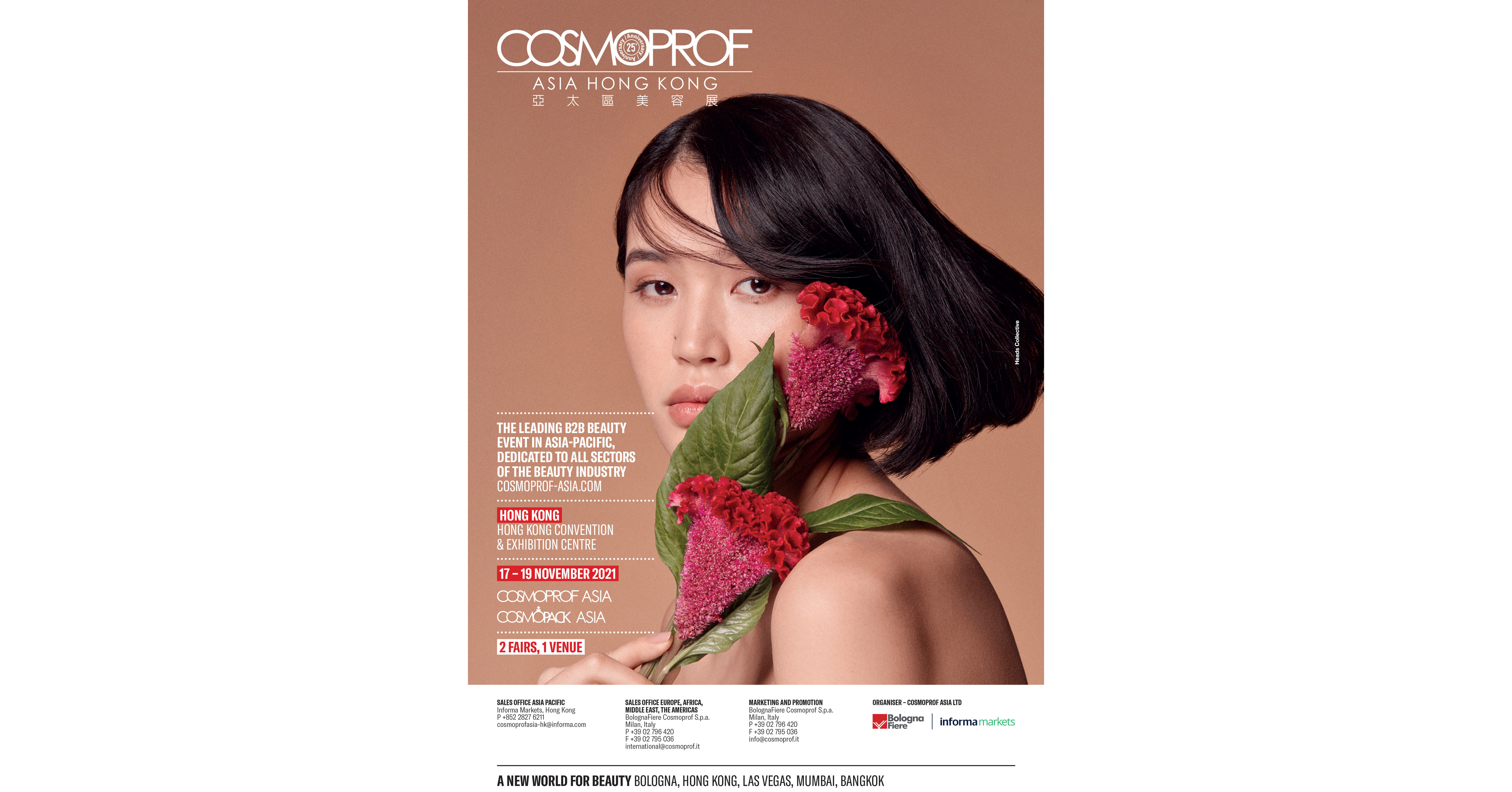 The 25th edition of Cosmoprof Asia will be held from 17 to 19 November