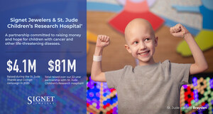 Signet Jewelers presents check for $4.1 million to benefit St. Jude Children's Research Hospital, 2020 St. Jude Thanks and Giving campaign