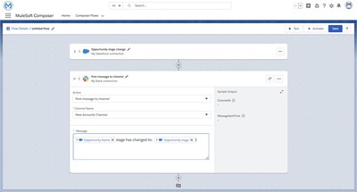 Automate integrations directly in the Salesforce admin console with MuleSoft Composer for Salesforce.