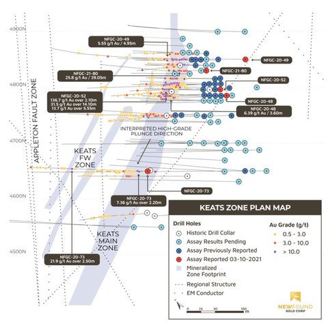 Figure 1. Keats plan view (CNW Group/New Found Gold Corp.)