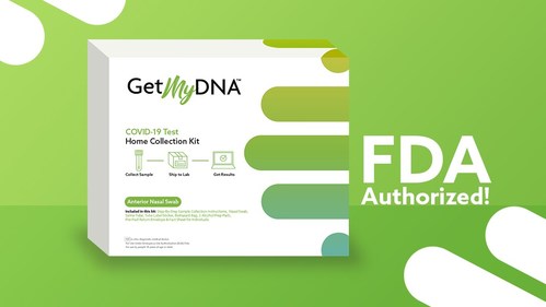 A direct-to-consumer (DTC) product for home self-collection of anterior nasal swabs by individuals 18 or older with the GetMyDNA COVID-19 Test Home Collection Kit. Powered by Gravity Diagnostics.