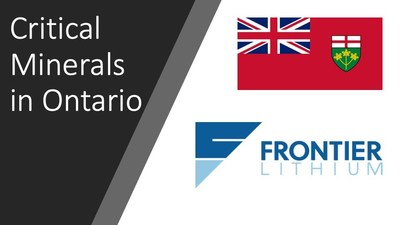 Ontario Takes Steps to Become Global Supplier of Critical Minerals (CNW Group/Frontier Lithium Inc.)