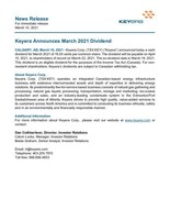 Keyera Announces March 2021 Dividend
