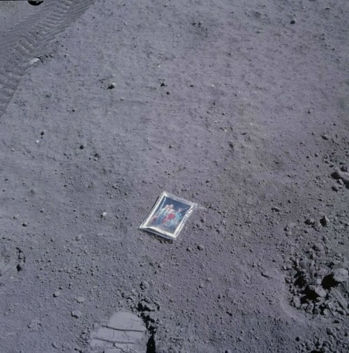 Charles M. Duke, Jr., family photo on the moon