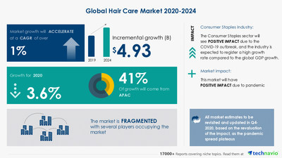 Hair Care Market by Product, Distribution Channel, and Geography - Forecast and Analysis 2020-2024