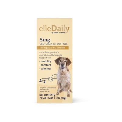 ElleVet Sciences clinically-proven pet CBD+CBDA announces new retail  product line "ellePet."  Available for all size dogs, "elleDaily" for overall wellness.