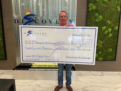 The Discovery Senior Living organization presented a check for $29,600 to the Brevard Alzheimer's Foundation following the 2021 Cycle4ALZ charity event.
