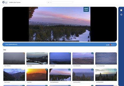 Real-time monitoring dashboard connected to 200 cameras in California, provided by ALERT Wildfire.