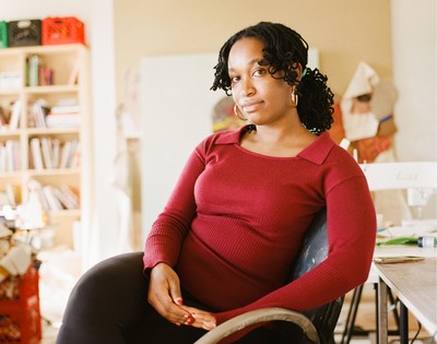 A headshot of artist Tschabalala Self, this year's Alumni Achievement Award recipient