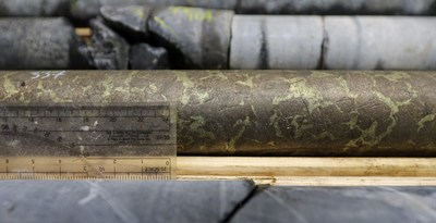 Figure 2 - "Loop-texture" Massive Sulphides in Hole ELR21-041 (CNW Group/Clean Air Metals Inc.)