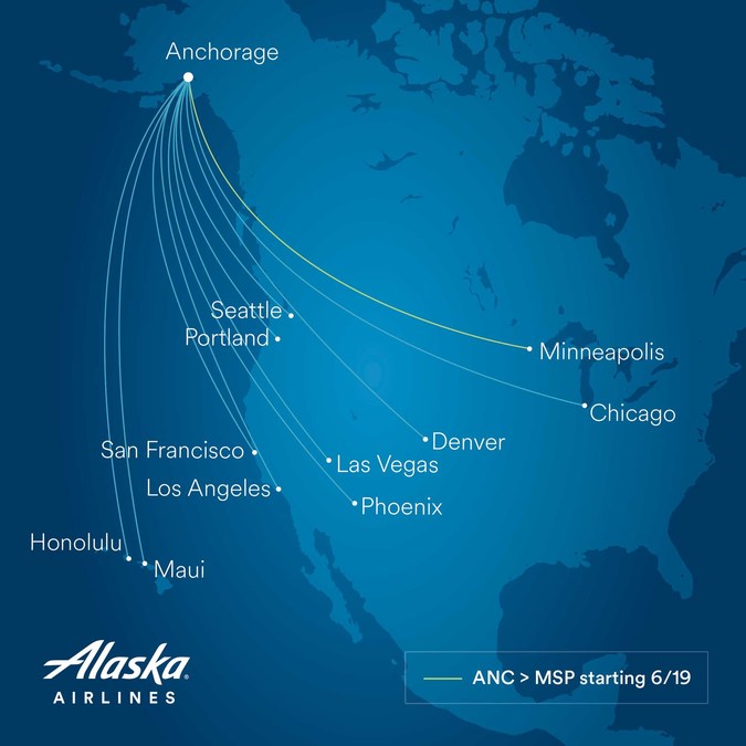 Alaska Airlines Adds New Nonstop From Anchorage To Minneapolis-St. Paul - Mar 19, 2021