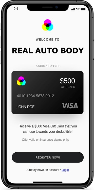 Real Auto Body On-Demand Collision Repair Service App Opening Screeenshot