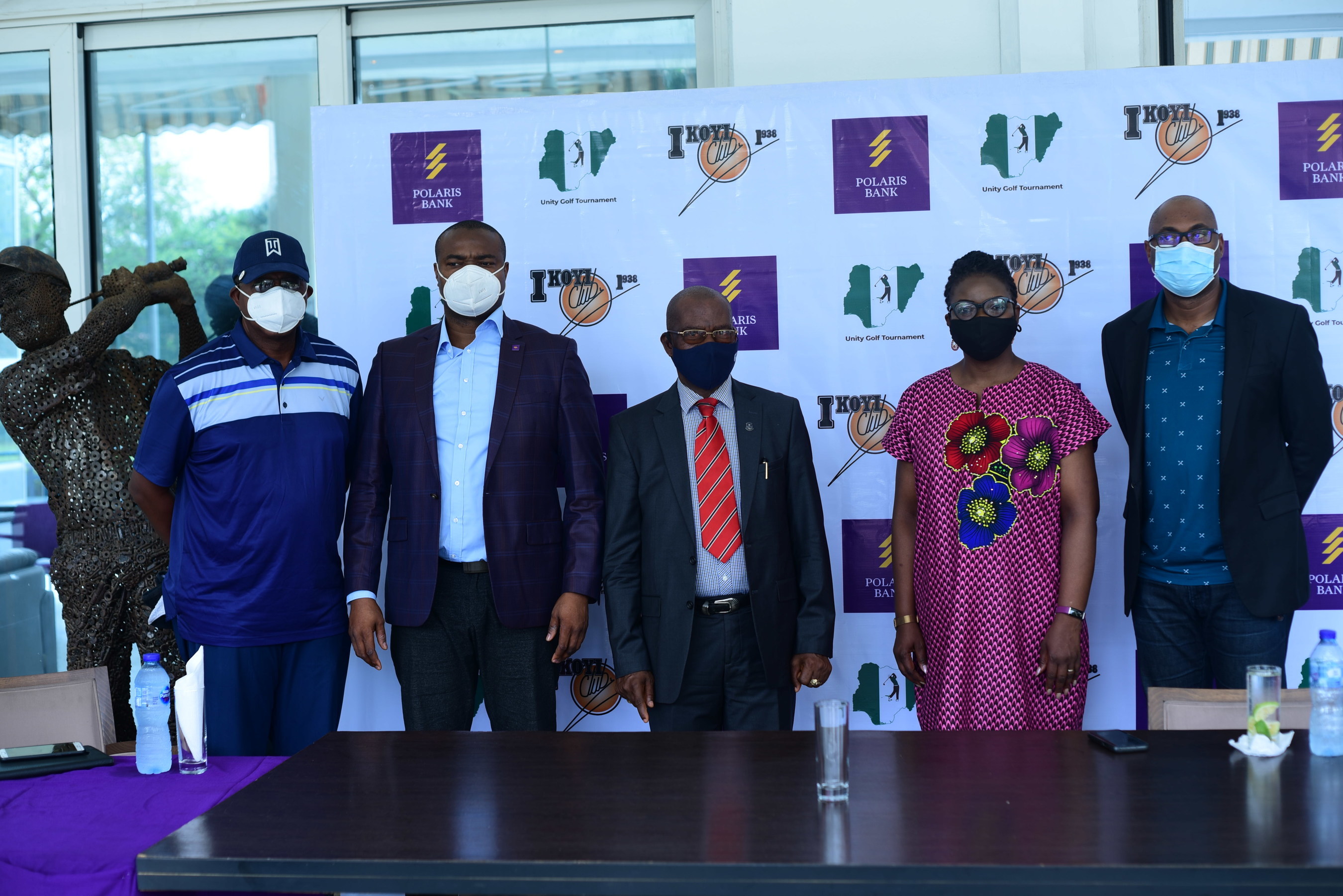 L-R: Dr. Anthony Oboh, Vice Chairman, Golf Section, Ikoyi Club 1938, Nduneche Ezurike, Head, Strategic Brand Management, Polaris Bank, Dr. M.I Okoro, Captain, Golf Section, Ikoyi Club 1938; Bukola Oluyadi, Acting Group Head, Customer Value Management & Strategic Communication, Polaris Band & Peter Eben-Spiff, Organizing Committee Chair, at the pre-Unity Golf Tournament media briefing sponsored by Polaris Bank & held at Ikoyi Club (Golf section) at the weekend.