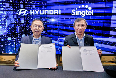 Hyundai Motor Company and Singtel today signed a Memorandum of Understanding (MOU) to collaborate on a range of ventures to support smart manufacturing and connectivity for electric vehicle battery subscription service