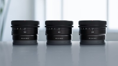 FE 50mm F2.5 G, FE 40mm F2.5 G and FE 24mm F2.8 G