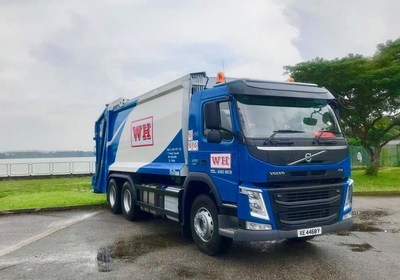 Waste collection trucks operated by Wah & Hua in Singapore. Photo: Wah & Hua Pte Ltd