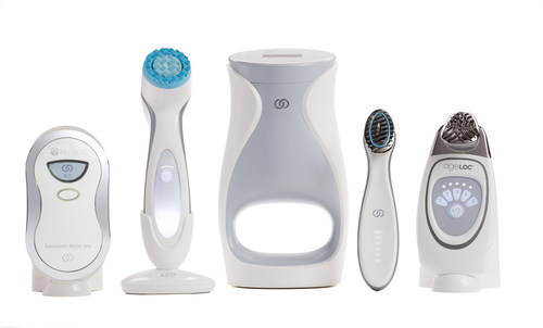 Nu Skin's family of beauty devices: ageLOC Body Spa, ageLOC LumiSpa, ageLOC Me, ageLOC Boost, and Nu Skin Facial Spa (Not all products are available in all markets)