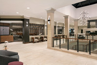 The recently renovated lobby of the Crowne Plaza Philadelphia - King of Prussia.