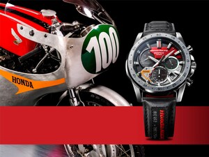 Casio lance l'édition limitée du modèle EDIFICE créé en collaboration avec Honda Racing et inspirée de la légendaire moto RC162 de Honda