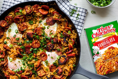 Whether for Easter morning or any morning, this Eggy Jambalaya Breakfast Bake is the perfect meal! My Diary of Us cooks up the perfect skillet breakfast bake that is savory, satisfying, full of Tonys Chacheres Creole flavors, and is very simple to make.