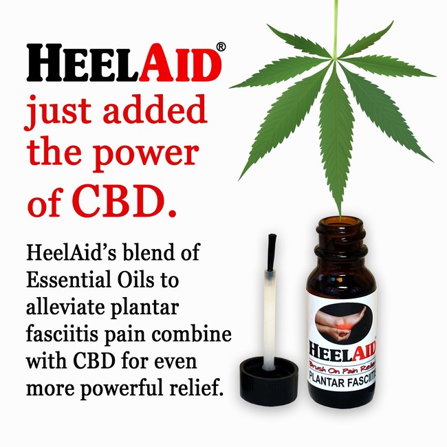 HeelAid® the first brush-on natural, topical agent to provide pain relief within a week for the symptoms of plantar fasciitis, the most common cause of foot pain in the US, has just added CBT to its formulation.