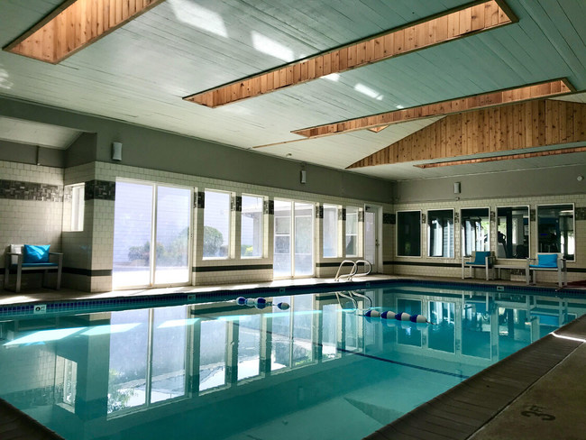The community features several shared amenity. spaces, including this hard-to-find indoor, heated swimming pool.