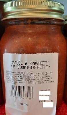 Sauce  spaghetti (Groupe CNW/Ministre de l'Agriculture, des Pcheries et de l'Alimentation)
