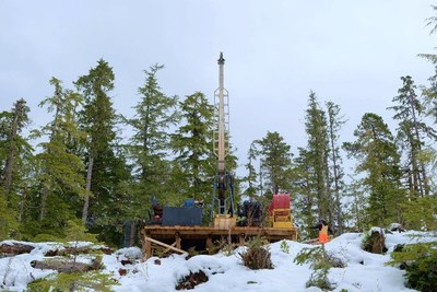 Figure 2: Drill assembly underway at PH21-08 (CNW Group/NorthIsle Copper and Gold Inc.)